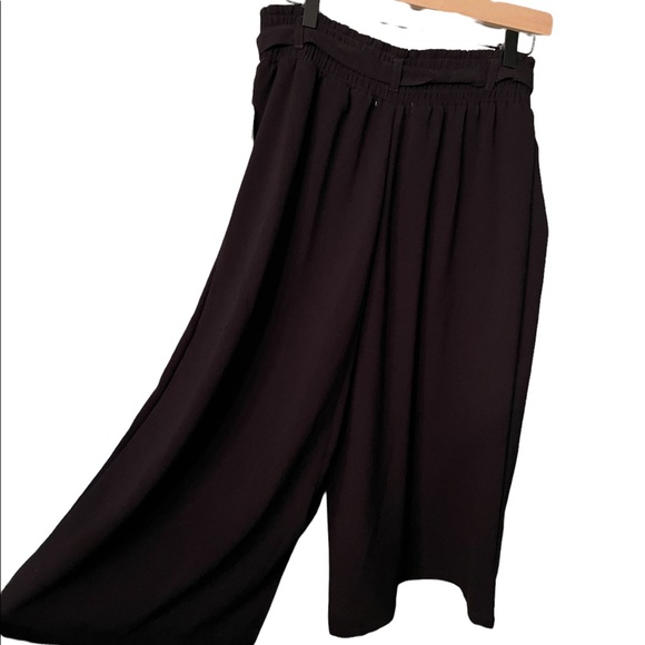 Women’s Halo Black Wide Legged Capri Dress Pants In Size Large - Picture 2 of 8